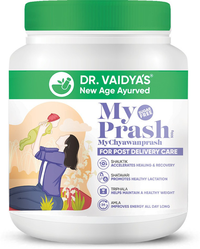 DR. VAIDYA'S MyPrash Chyawanprash for Post Delivery Care | 500 g | Sugarfree | Post-Pregnancy Recovery & Lactation | Boosts Immunity & Energy in New Mothers | Ayurvedic, Natural, High-Quality Herbs | Weight Management(500 g)