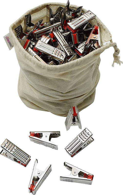Urbanware Heavy Duty Rust Free Cloth Peg/Clothes Clip/Cloth Drying Pins/Pegs for Hanger/Rods/Ropes/Drying Clothes (12 SS Plastic Grip Clips with Storage... Stainless Steel Cloth Clips(Steel Pack of 12)