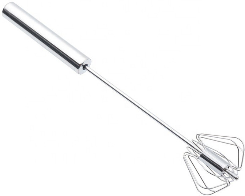 MobFest ® 12 Inch Semi-Automatic Stainless Steel Rotate Egg Beater Whisk Mixer Stirring Lassi/Butter Milk Maker/Mixer Kitchen Tool Stainless Steel Balloon Whisk