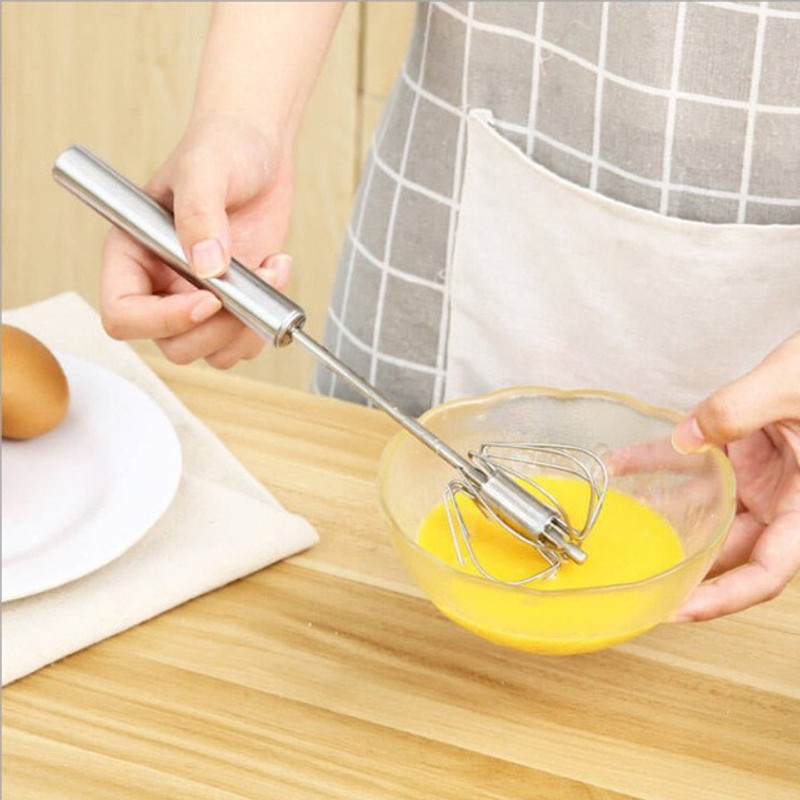 MobFest ® 12 Inch Eco-Friendly Kitchen Egg Tools Whisk Stainless Steel Baking Semi-automatic Egg Beater for Flour Mixer Stainless Steel Balloon Whisk