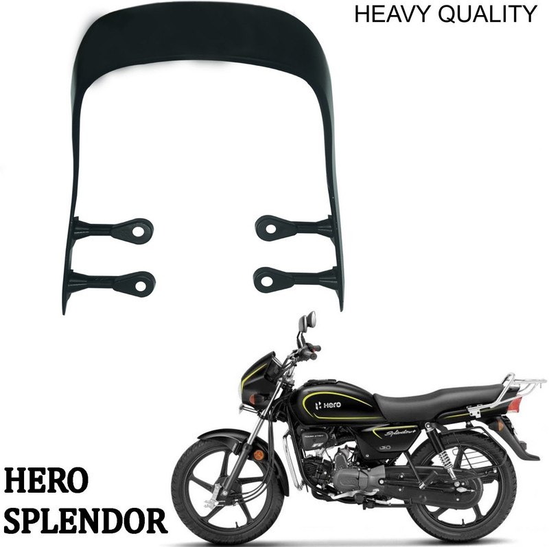 Qiisx QX SPL1 Hero Splendor Metal Bike Rear Seat Handle Backrest, Black Bike Headlight Grill(Black)