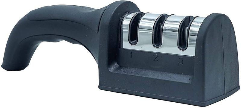 PROMIXO Knife Sharpener for Kitchen, Advanced 3 Stage Knifes Sharpening Tool Knife Sharpening Stone(Stainless Steel)