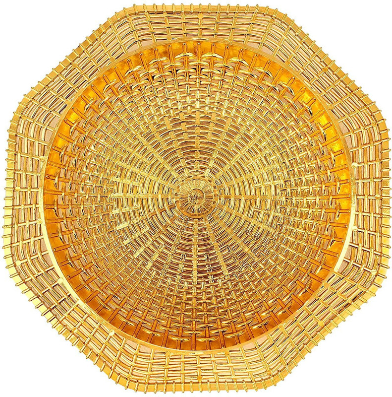 Saijal Décor Can Basket Gold Tray(Pack of 12)