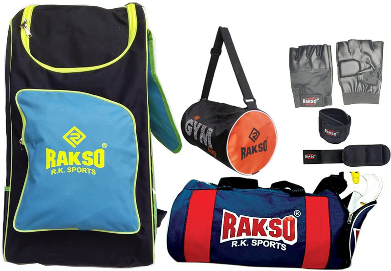 Rakso Combo bag circket kit bag and shoe bag with gym bag wrist support and gym gloves(Chalk Bag)