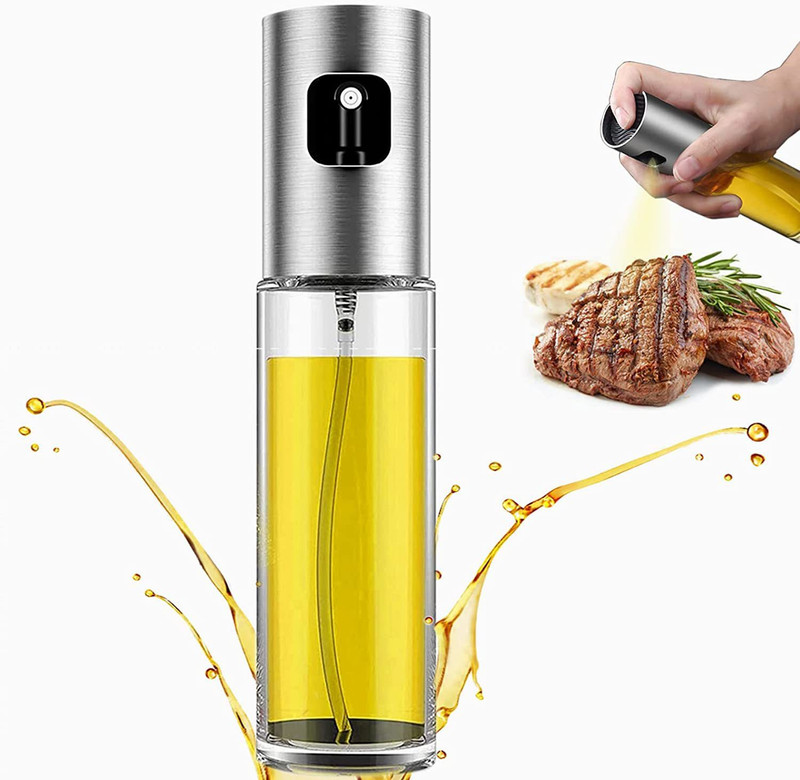 SHINGALA ENTERPRISE Oil Spray Transparent Oil Dispenser 100ml 100 ml Glass Spray Bottle(Pack of 1, Clear)