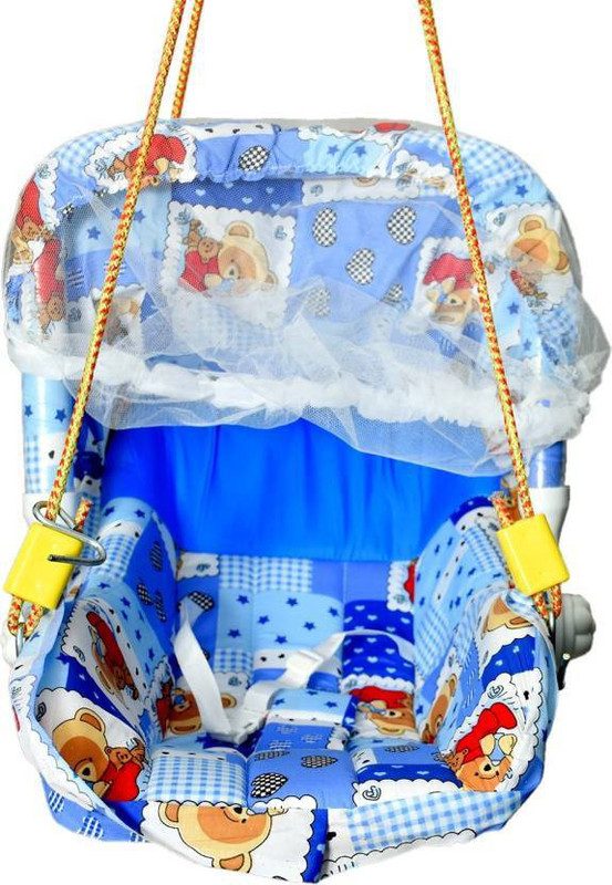 baby tone Carry Cot Cum Bouncer - 10 in 1 - Feeding Chair, Baby Carrier, Baby Chair, Rocker, Bath TUB, Carrying, Bouncer, Storage Box & Baby Swing with Mosquito Net Rocker and Bouncer (Blue) Rocker and Bouncer(Multicolor)
