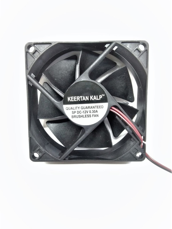 keertan kalp High Speed 12V 0.45amp DC Fan 80X80X25MM Cabinet 3-Inch Square Cooling fan Cooler (Black) Cooling Fan Laptop Cooler(Black)