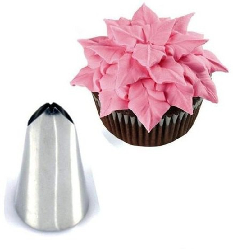 MAFAHH Standard Size Stainless Piping Nozzle Icing Tip Pastry Tips Cup Cake Decorating Baking Tools Bakeware Leaf Nozzle For Making Leaf For Cake Decorating Stainless Steel Leaf Icing Nozzle (Steel Pack of 1) Stainless Steel Leaf Icing Nozzle(Silver Pack of 1)