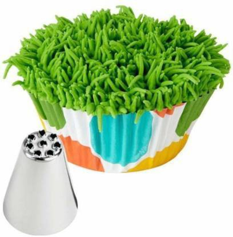 Durgma Standard Size Stainless Steel Grass Nozzle, Leaf Nozzle and Rose Nozzle icing Tip Pastry Tips Cup Cake Decorating Baking Tools Bakeware Create Leaves , flower and grass Stainless Steel Quick Flower Icing Nozzle(Steel Pack of 3)