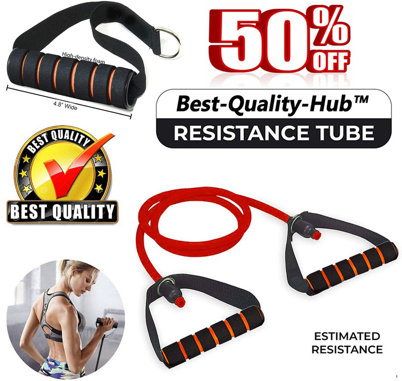 Best-Quality-Hub Tonning tube Pull rope elastic resistance bands exercise band gym equipments Resistance Tube(Multicolore)