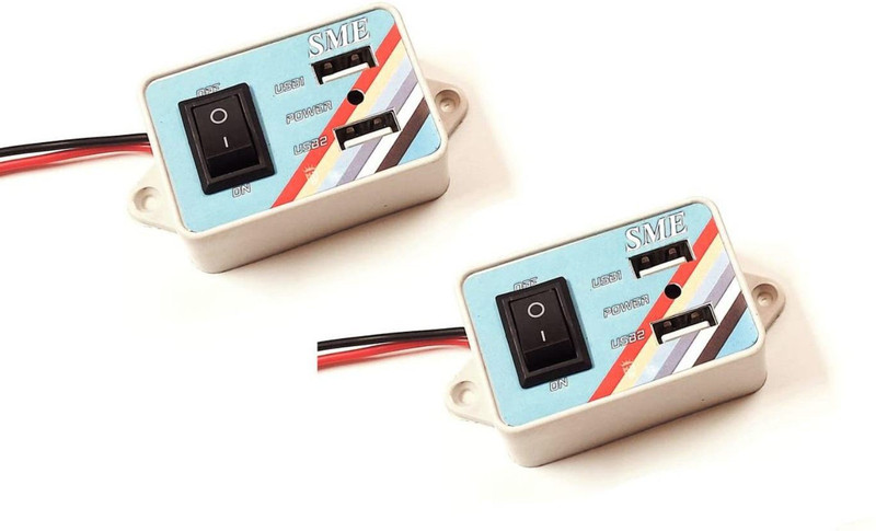 ERHIndia (Pack of 2) 12v-24v Auto Motorcycle Dual USB Socket Charger Power Adapter Mobile Phone Charger Worldwide Adaptor(White)