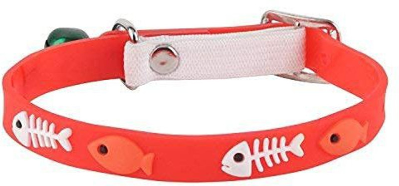 DogTrust Classic Solid Color Soft Silicon Adjustable Puppy/Cats/Kitten Collar -Set of 1(Red) Bell Dog & Cat Collar Charm(Red, Round)