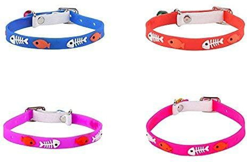 DogTrust Classic Solid Color Soft Silicon Adjustable Puppy/Cats/Kitten Collar -Set of 1(Red) Bell Dog & Cat Collar Charm(Red, Round)
