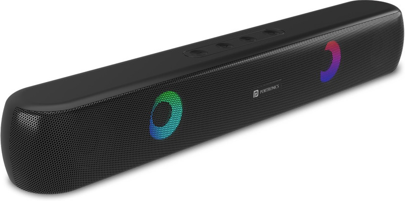 Portronics 21 10W Wireless Bluetooth Soundbar with LED Light, TWS Function, Mic, FM 10 W Bluetooth Soundbar(Black, Stereo Channel)