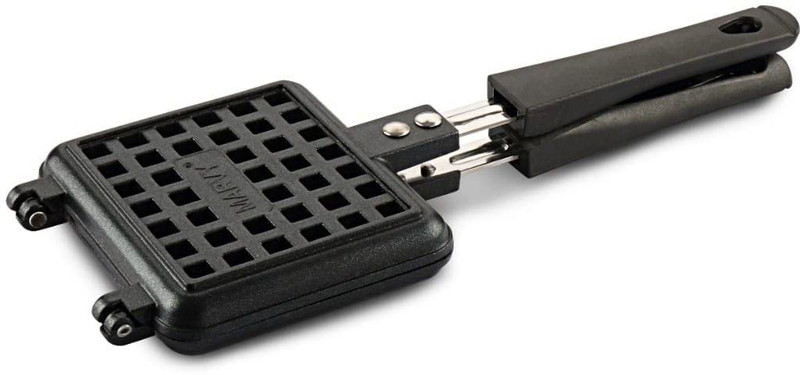 Brittneymart Waffle Maker Mould for Gas Burner Stove/French Egg Pancake/Non-Stick (Black) Waffle Maker