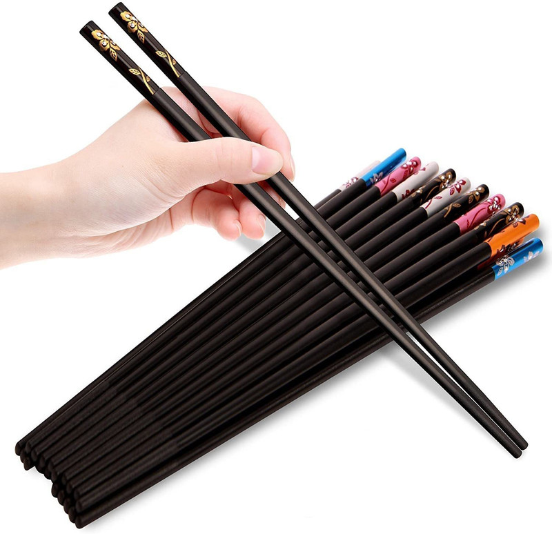 JUBLYN Eating Bamboo Korean Chopstick(Black Pack of 10)