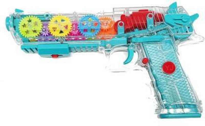 KANISH ENTERPRISE Transparent Glow Gun with Multi Musical Blaster with Moving Gears Concept Gun Toys with Colourful Flashing Light(Multicolor)