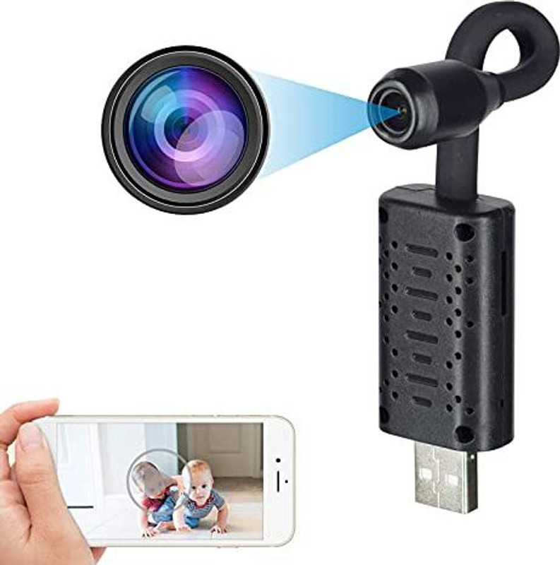 Pelupa WIFI Camera, 1080P HD 100° Wide-View-Angle Mini Flexi Neck Pendrive Live View Spy Camera(1 Channel)
