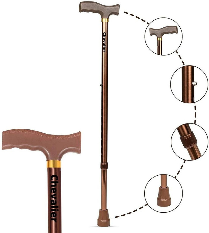 BE SAFE Forever Adult Walking Cane Support Stick for Men/Women/Old Age People, Steel, Height Adjustable - Black, BEWSIB02 Walking Stick