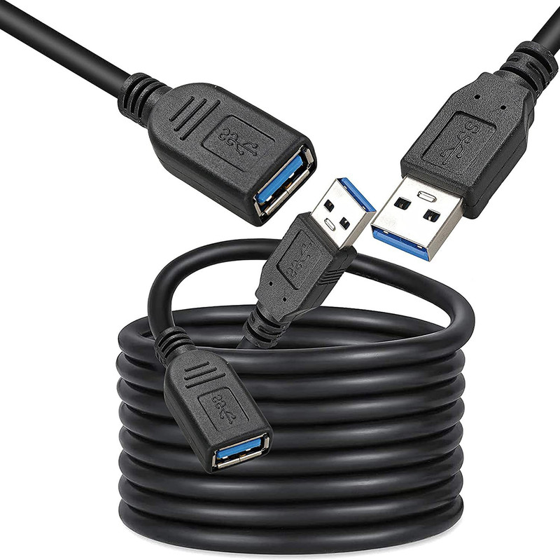STORITE Reversible USB 2.0 2 A 3 m USB 3.0 Male A to Female A Extension Speed 5GBps for Laptop/PC/Printers -3M(Compatible with Laptop, PC, Printers, Keyboards, HDD, Mice, Black, One Cable)