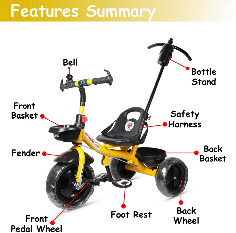 DUGGI MUGGI TRICYCLE FOR BABY KIDS RECOMMENDED FOR GIRL OR BOY Best for age 1,2,3,4,5 years kids Tricycle(Blue, Black)
