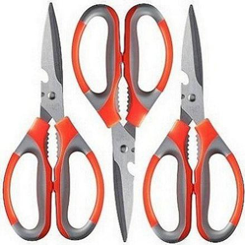 VBH Retail 3Pcs Stainless Steel Kitchen Scissors Shears Tool Using for Chicken Poultry Stainless Steel All-Purpose Scissor(Multicolor, Pack of 3)