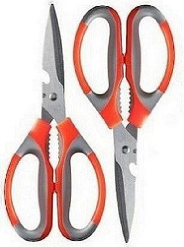 VBH Retail 2Pcs Stainless Steel Kitchen Scissors Shears Tool Using for Chicken Poultry Stainless Steel All-Purpose Scissor(Multicolor, Pack of 2)