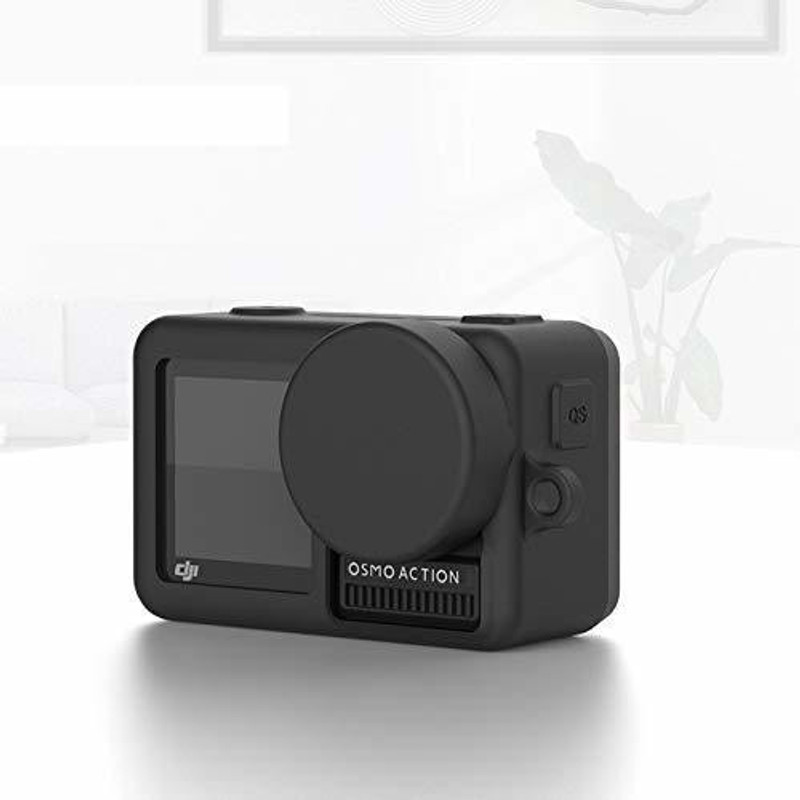 Action Pro Silicone Rubber Case Lens Cap Compatible with DJI OSMO Action Camera  Lens Cap(Black)