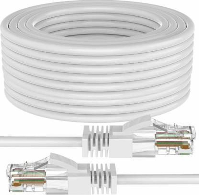 Fedus LAN Cable 45 m Ethernet Cable, 147.6 Feet 45 Meter High Speed Cat6 LAN Cable(Compatible with Modem, Router, LAN ADSL, White, One Cable)