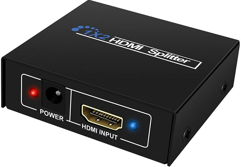 microware  TV-out Cable 1x2 HDMI Splitter, 1 in 2 out HDMI Splitter, Supports 3D 4K x 2K @30HZ Full HD(Black, For Computer)