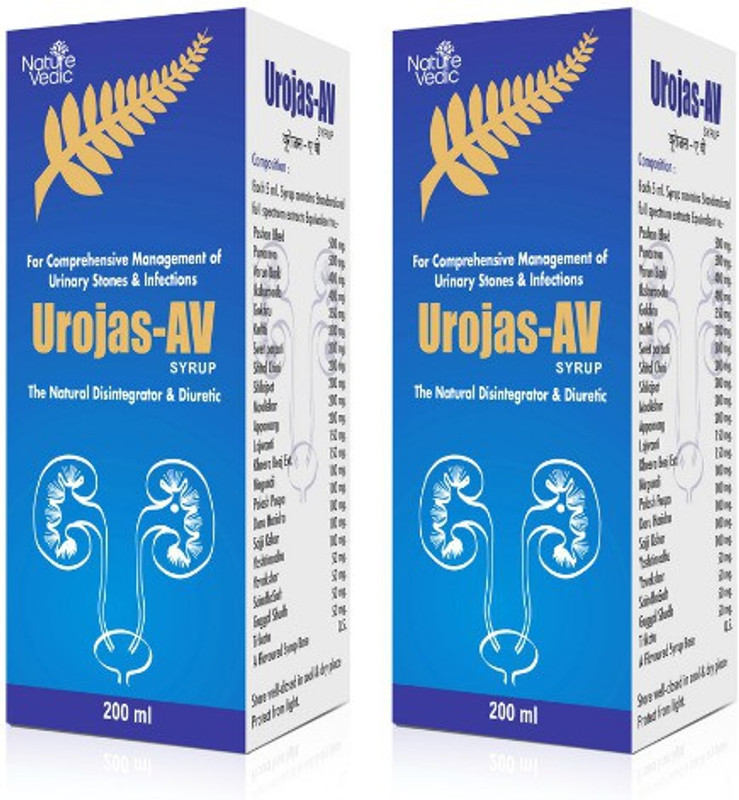 Nature Vedic Urojas - AV Syrup Ayurvedic Formula for Urinary Stones & Infections| 200 ml Each(Pack of 2, 400 ml)