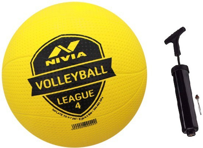 NIVIA Crater with Pump Volleyball - Size: 4(Standard, Pack of 1, Yellow)