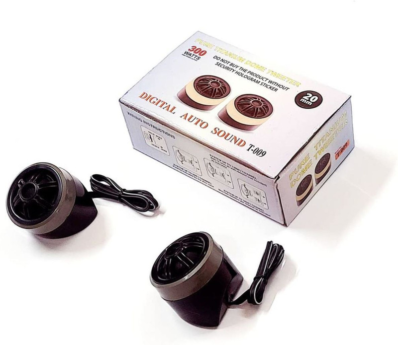 ERHIndia T-009 Tweeter (Pack of 1 Pair) Car Tweeter High-Power 300 W Dome Tweeter for Amplifier Tweeter Car Speaker(300 W)