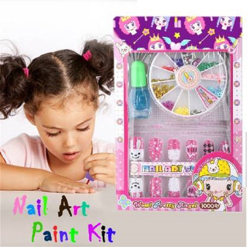SIYAA Nails for Girls - Set of 2 Pcs Kids Nail Art Multicolor (MULTICOLOR)(Multicolour)