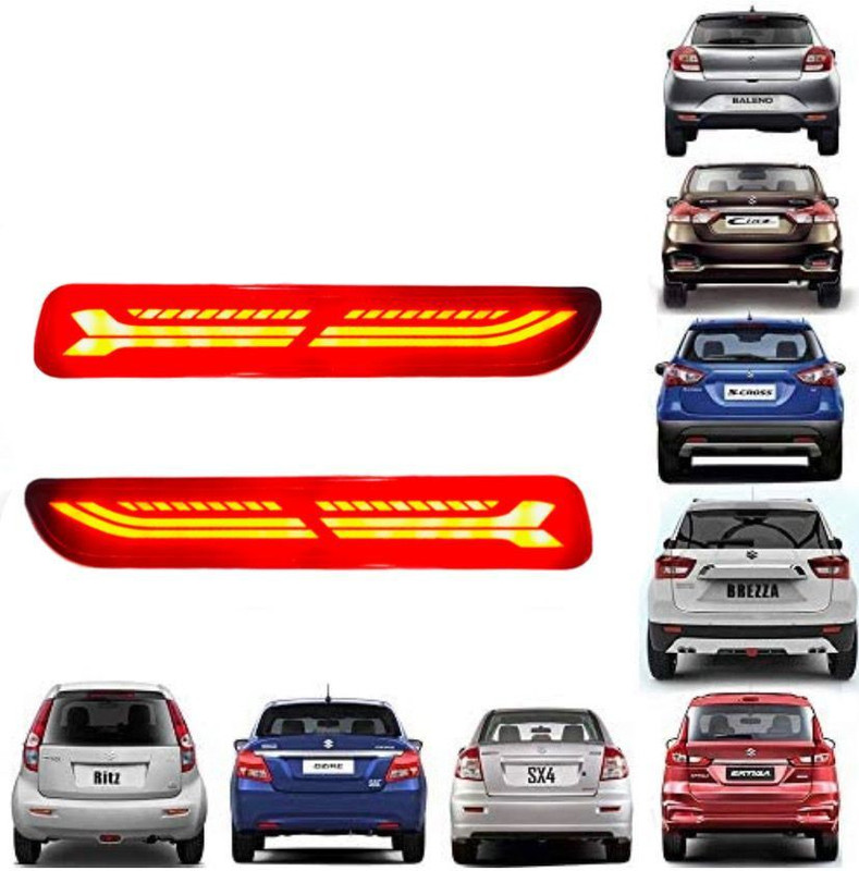 RohanEshop Maruti Suzuki Rear Bumper LED Reflector Type - i Imported Quality (Waterproof) Car Reflector Light(Red)