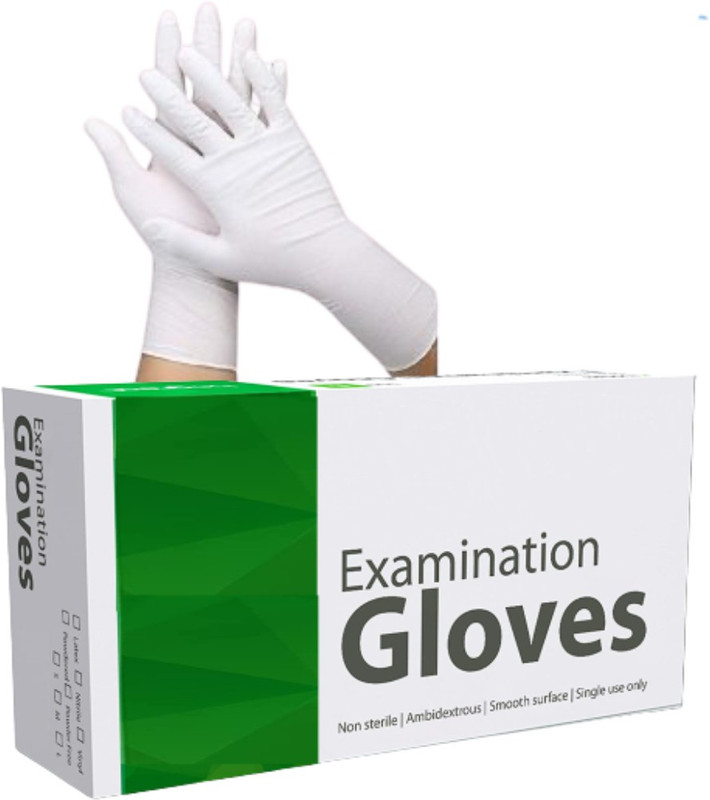 dental mart Latex Medical Examination Disposable Hand Gloves, White, Small Latex Examination Gloves(Pack of 25)