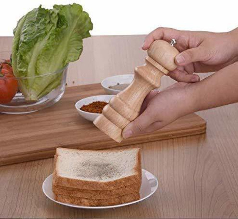 damurhu Wooden Salt & Papper Seville Espresso Wood 6 Inch Pepper Mill and Salt Wooden Traditional Pepper Mill(Multicolor, Pack of 1)