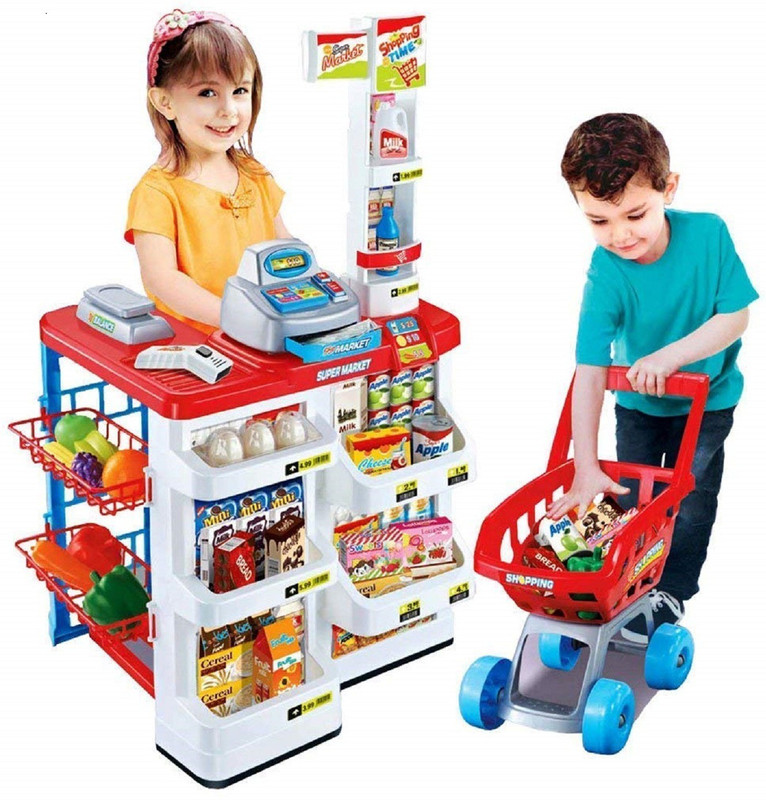 ASHOOJATEX Supermarket Set Pretend Play Home Supermarket Kitchen Set Toy
