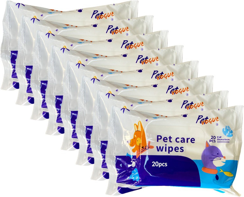 PetVogue PV-224-WIPES_8X(20) Pet Ear Eye Wipes(Pack of 160)