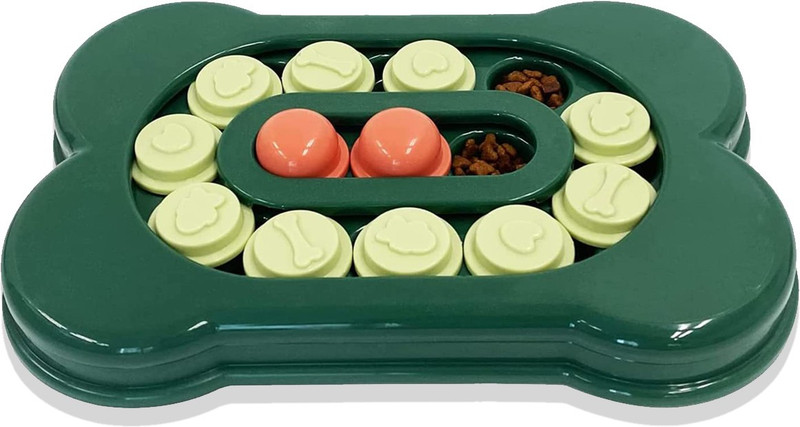 PetVogue Dog Puzzle Toys-Toy for Dogs Adjustable Difficulty-Level,Slower Feeder-Green Plastic Treat Dispensing Toy For Dog
