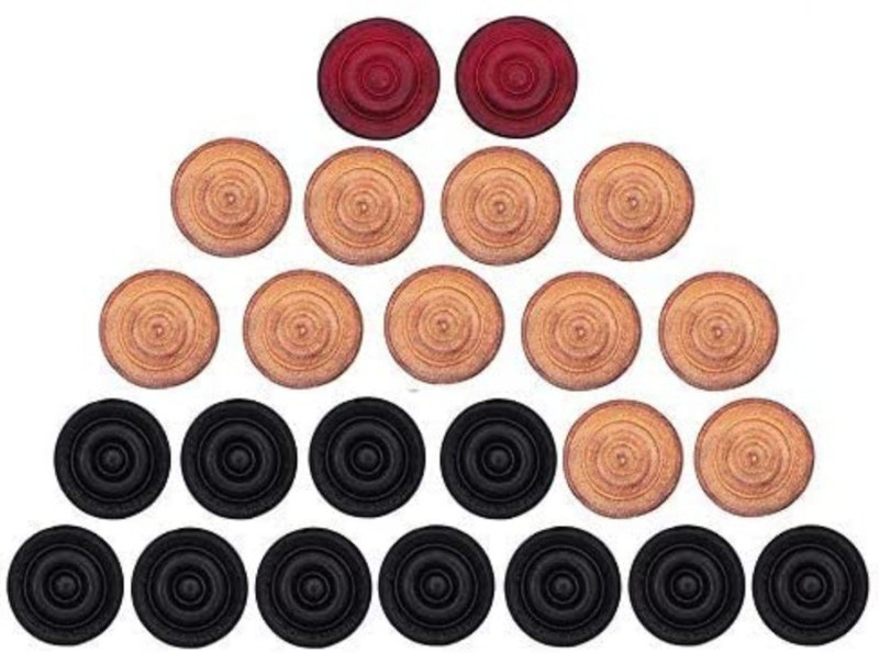 shri shyam traders striker+disco Carrom Pawns(Pack of 24)