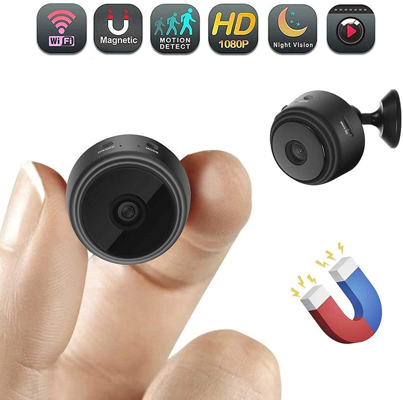 Bzrqx Mini Wireless WiFi HD 1080P Portable Home Security Cameras Baby Monitor Sports and Action Camera(Black, 12 MP)