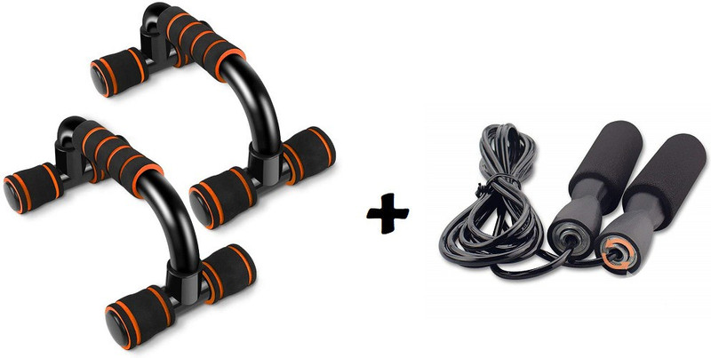 MUNSHINE Combo Of Push Up Bar Stand With Skipping Rope For Gym & Home Exercise Fitness Accessory Kit Kit