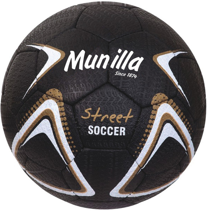 Munilla Street Football - Size: 5(Standard, Pack of 1, Black)