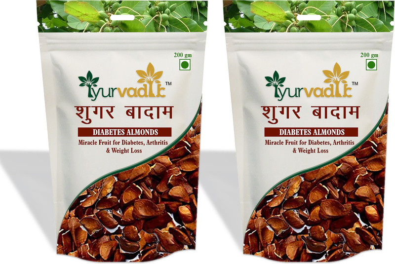 iyurvadik Sugar Badam - 200 Gm - Diabetes Bitter Almonds - Sky Fruit/Mahogany Seed(400 g)