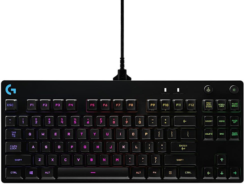 Logitech G Pro / Mechanical, Tenkeyless design, LIGHTSYNC RGB Backlit Keys Wired USB Standard Gaming Keyboard Compatible with Desktop, Laptop, Mac G Pro / Mechanical, Tenkeyless design, LIGHTSYNC RGB Backlit Keys(Black)