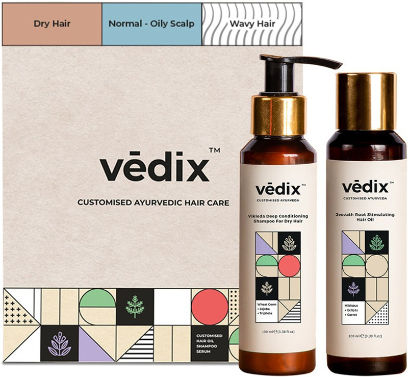 Vedix Hair Growth Combo Hair Oil and Hair Shampoo Dry Hair Normal -Oily Scalp Curly - Wavy Hair(2 Items in the set)