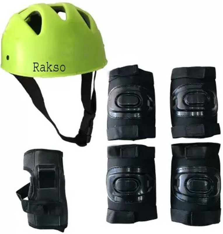 Rakso Plastic cap set best material set green colour medium Skating Guard Combo