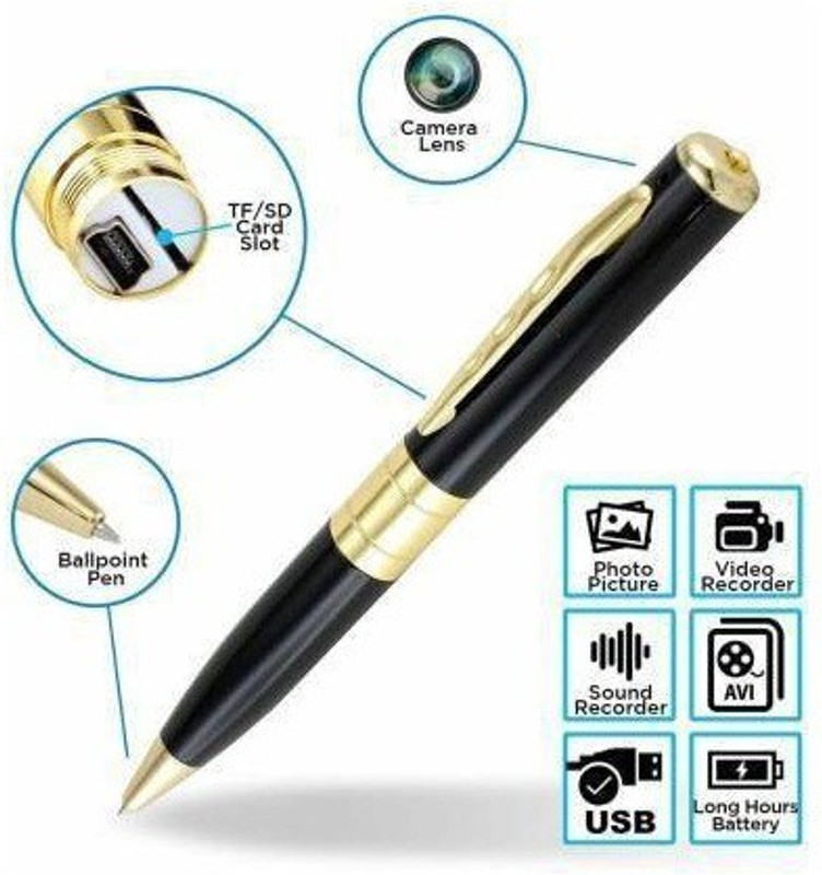 SKY HUB Gold And Black Pen with Hidden DVR Pen Spy Spy Camera(1 Channel)