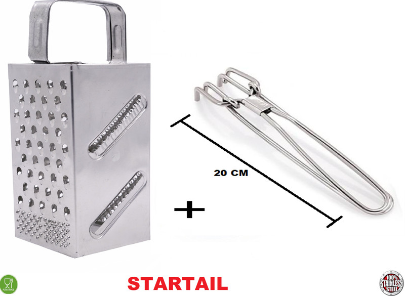 startail Utility Tong with Steel Chopper Kitchen Tool Set(Tong, Grater)